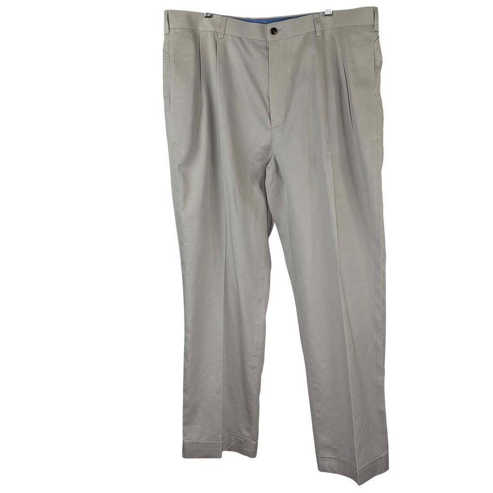 Brooks Brothers Elliot Advantage Chino Pants Mens 40x30 Tan Khaki Pleated Cotton